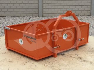 Transport box 130 cm, for Japanese compact tractors, drop down tailboard, Komondor SZLH-130 (0)