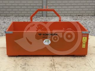 Transport box 130 cm, for Japanese compact tractors, drop down tailboard, Komondor SZLH-130 (3)