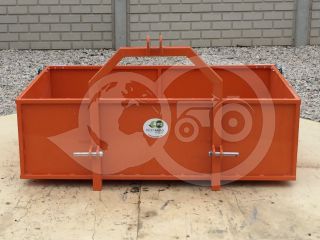 Transport box 130 cm, for Japanese compact tractors, drop down tailboard, Komondor SZLH-130 (7)