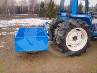Transport box 130 cm, for Japanese compact tractors, drop down tailboard, Komondor SZLH-130 (9)