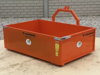 Transport box 130 cm, for Japanese compact tractors, drop down tailboard, Komondor SZLH-130 (2)