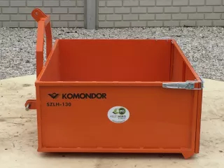 Transport box 130 cm, for Japanese compact tractors, drop down tailboard, Komondor SZLH-130 (5)